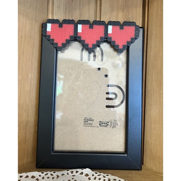 Ikea Pixel Art Heart Black Frame Tabletop Wall Decor Minecraft - Picture 1 of 4